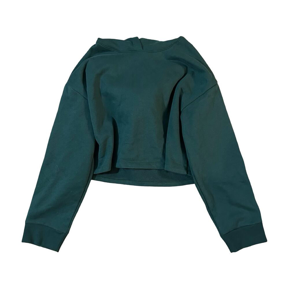 Beyond Yoga Happiness Cropped Hoodie Womens Small Green Spruce Sporty Lounge